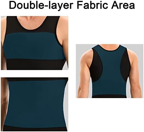 Mens Gynecomastia Compression Shirts, Slimming Body Shaper Tank Top, Tummy Control Undershirts - Change in Seconds