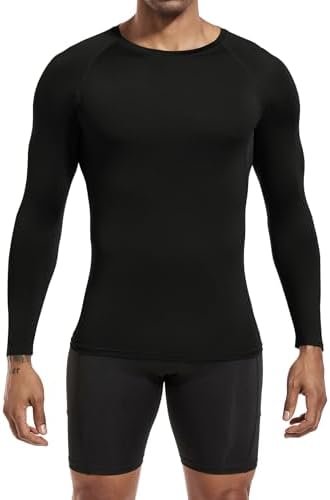 Men's (Pack of 3) Cool Dry Compression Long Sleeve Sports Baselayer T-Shirts Tops