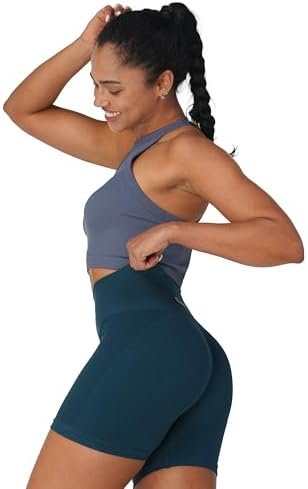 Butt Scrunch Seamless Shorts, Womens 5 Inch Workout Shorts High Waist Stretch Booty Short for Gym/Yoga/Running/Biking