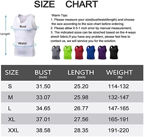 1/3 Pack Compression Tank Top for Men Bodybuilding Gym Athletic Tight Undershirts Workout Tops