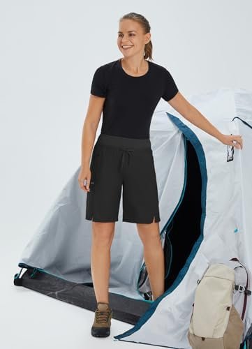 Women's Hiking Long Shorts 9"/11" Quick Dry Cargo for curvy Lightweight Pockets