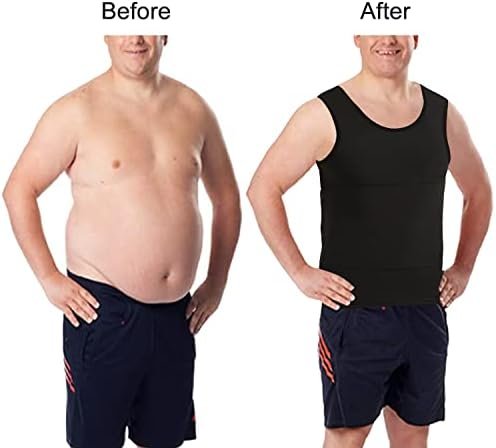 Mens Gynecomastia Compression Shirts, Slimming Body Shaper Tank Top, Tummy Control Undershirts - Change in Seconds