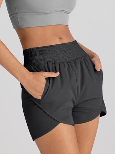 Womens Athletic Shorts High Waisted Running Shorts Gym Workout Shorts Casual Comfy Sport Shorts with Pockets 2024