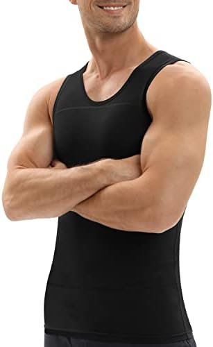 Mens Gynecomastia Compression Shirts, Slimming Body Shaper Tank Top, Tummy Control Undershirts - Change in Seconds