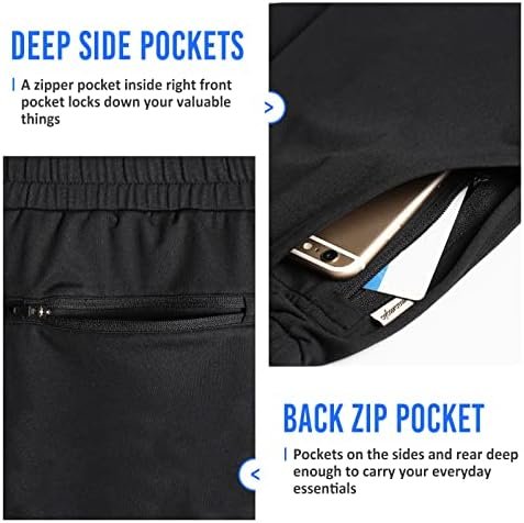 Mens Workout Shorts 5" Short Shorts Soft Stretch Running Gym Athletic Shorts with Zip Pockets