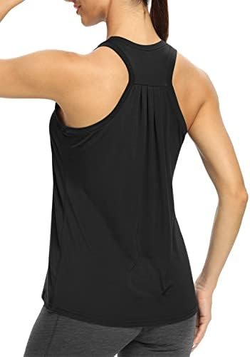 Workout Tops for Women Loose fit Racerback Tank Tops Yoga Running Shirts Dance Tops