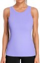 Workout Tank Tops for Women Seamless Full Length Gym Tops Athletic Yoga Top Built in Bra