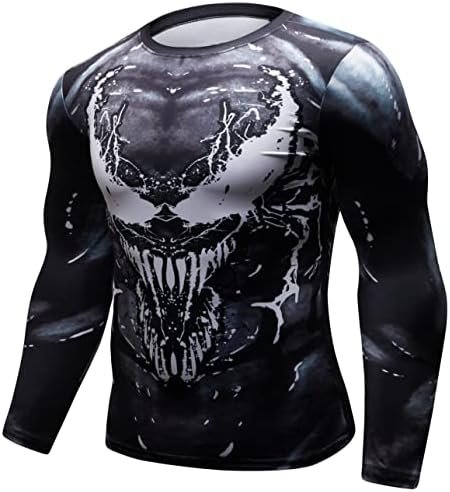 Men's Anime Series Compression Sports Shirt Skin Running Long Sleeve Tee