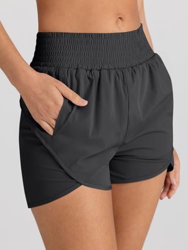 Womens Athletic Shorts High Waisted Running Shorts Gym Workout Shorts Casual Comfy Sport Shorts with Pockets 2024