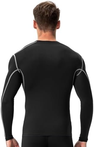 3 Pack Cool Dry Compression Shirts for Men Long Sleeve Baselayer Tops Running Workout T Shirt