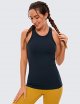 Womens Workout Racerback Tank Top High Neck Athletic Camisole Tanks Running Sleeveless Tops Gym Shirts