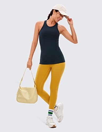 Womens Workout Racerback Tank Top High Neck Athletic Camisole Tanks Running Sleeveless Tops Gym Shirts