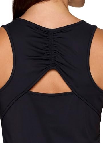 Active Workout Top for Women, Sleeveless Gym Shirt Body Skimming Keyhole Open Back Tank for Yoga, Running, Fashion