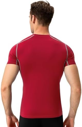 Men's Compression Shirts Short Sleeve Athletic Tops Cool Dry Running Undershirts Baselayer Sports Gym T-Shirt