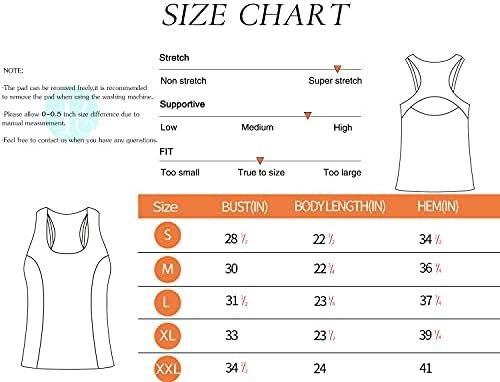 Workout Tank Tops with Built in Bras for Women,Compression Shirt Strappy Back Athletic Yoga Tops