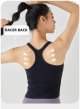 Ribbed Workout Short Racerback Tank Tops for Women with Built in Bra