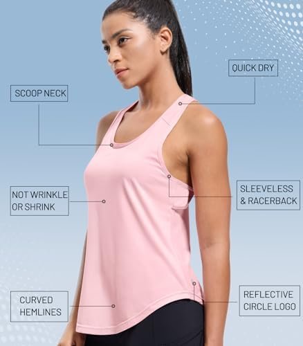 Workout Tank Tops for Women Racerback Athletic Sleeveless Loose Fit Muscle Tee Shirts Dry Fit Runing Gym Yoga Top Summer