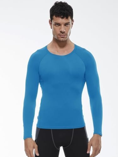 Men's Compression Shirts Long Sleeve Quick Dry Athletic Running T-Shirt Workout Sports Gym Base Layer Tops