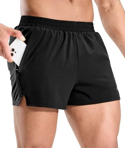 Men's 3" Running Short with Liner Quick Dry Lightweight Athletic Workout Gym Shorts with Zipper Pocket