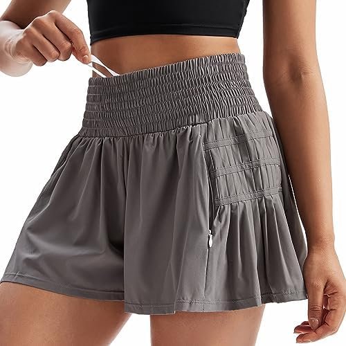 Flowy Athletic Shorts for Women Gym Yoga Workout Running Pleated Tennis Skirts High Waisted Cute Clothes Summer