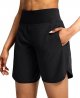 Women's Running Shorts with Zipper Pockets 7 Inch Long High Waisted Athletic Workout Gym Summer Shorts for Women