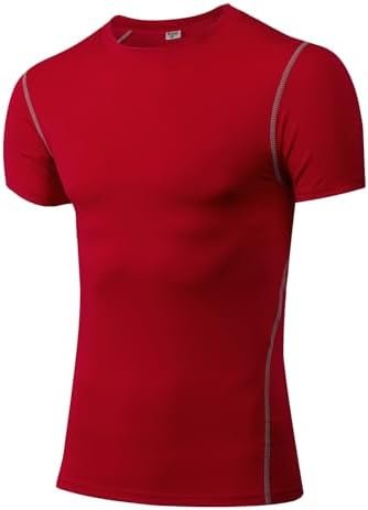 Men's Compression Shirts Short Sleeve Athletic Tops Cool Dry Running Undershirts Baselayer Sports Gym T-Shirt