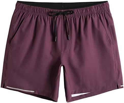 Mens Running Shorts Workout 6" Marathon Lightweight Quick Dry Gym Shorts with Zip Pocket