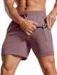 Men's 2 in 1 Running Shorts with Liner - 5" Quick Dry Workout Sports Athletic Shorts with Pockets