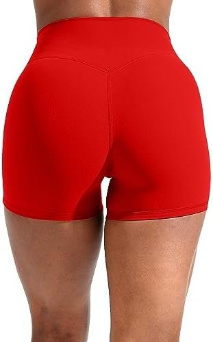 Women's Workout Gym Shorts High Waisted Athletic Booty Yoga Shorts with Tummy Control